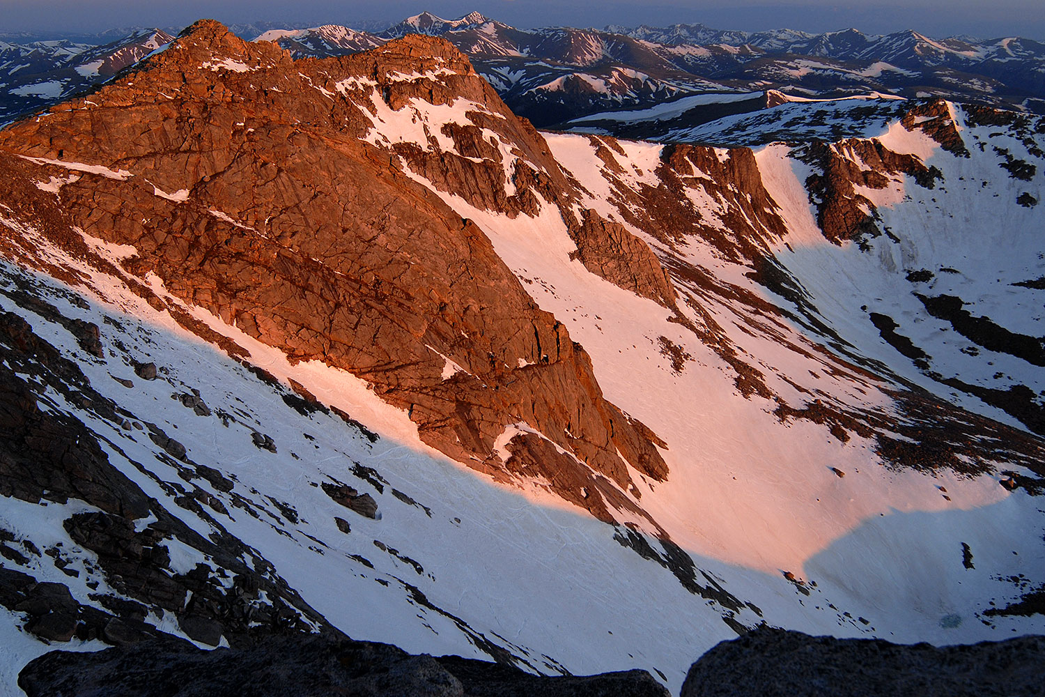 morning sun view from Mt Evans â€¦ June 2007