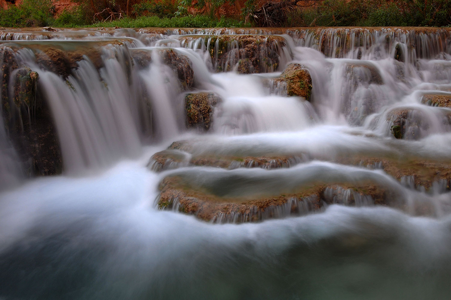 Second crossing (50 yards upstream) of Havasu Creek from Mooney Falls to Beaver Falls â€¦ April 2008