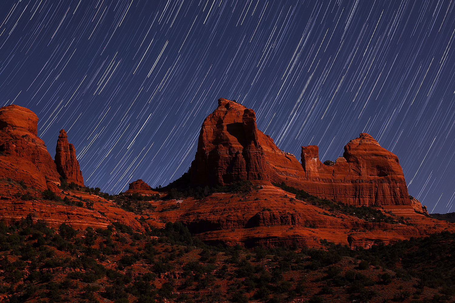 20 minutes of star trails at Schnebly Hill in Sedona, Arizona â€¦ May 2012