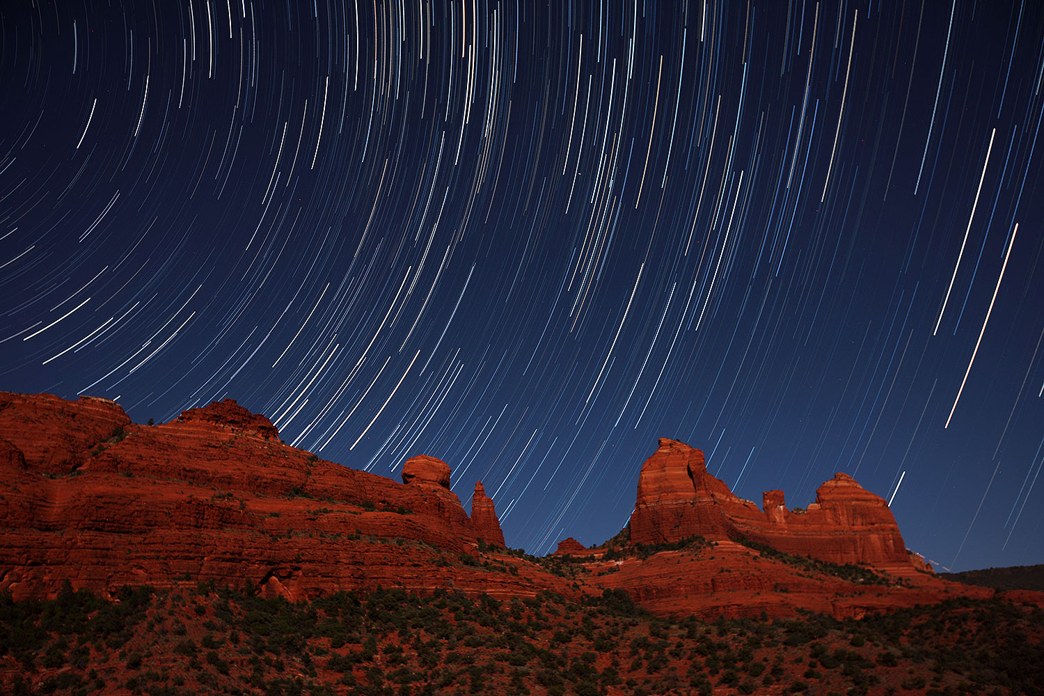 50 minutes of star trails at Schnebly Hill in Sedona, Arizona â€¦ May 2012