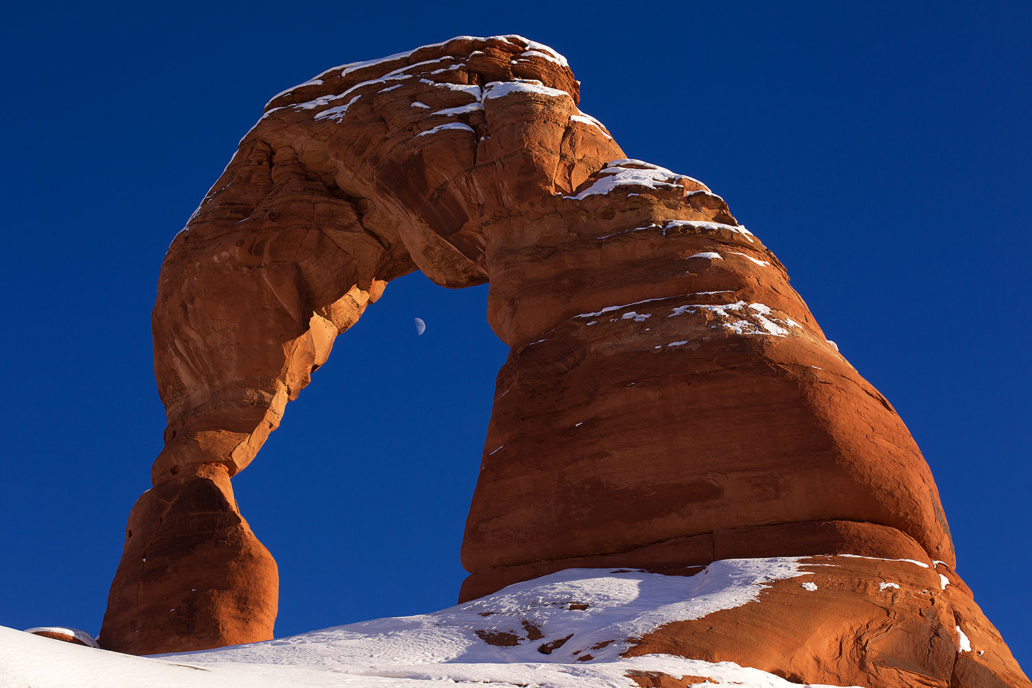 Snow at Delicate Arch in Arches National Park â€¦ December 2013